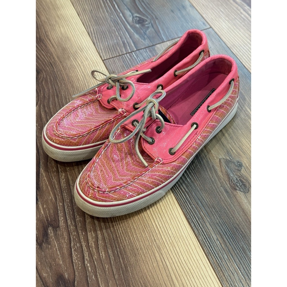 Women's Sperry Top-Sider Sz 8 1/2 Pink Shoes Sequin